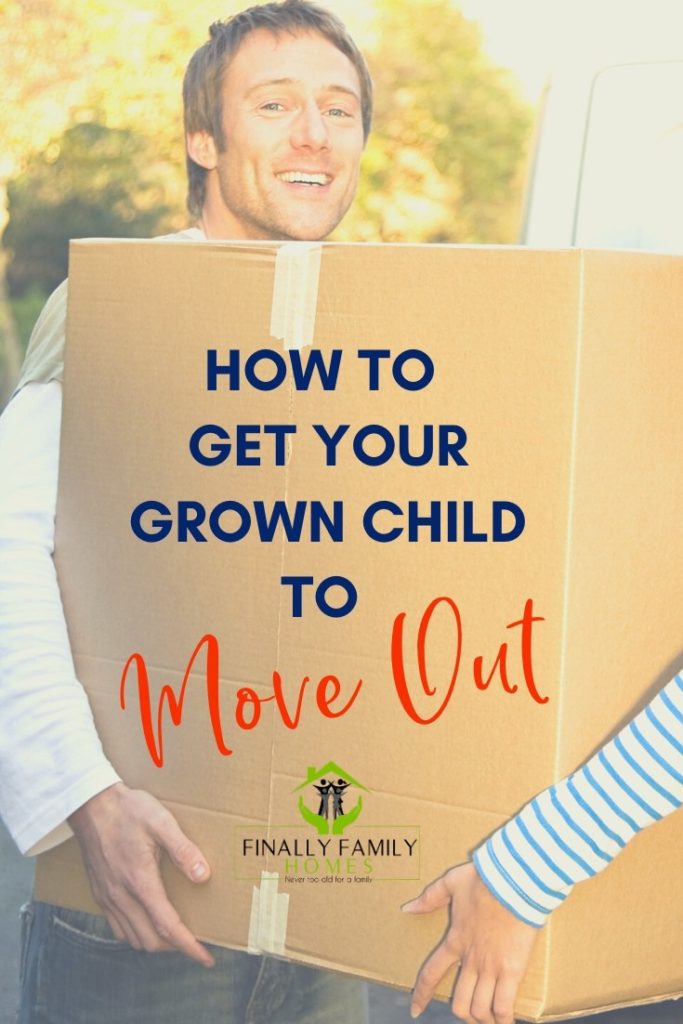 image of guy carrying moving box - how to get your grown child to move out