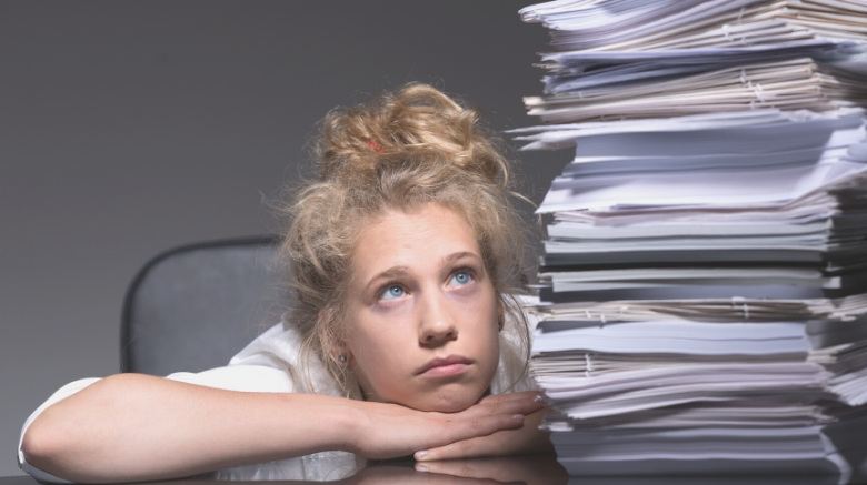 image of how to organize important documents - overwhelmed teen