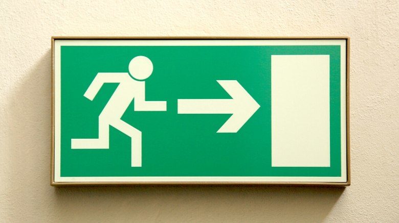 image of exit sign - prepare for unexpected