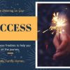 image of hand holding a sparkler and text we are cheering for your success